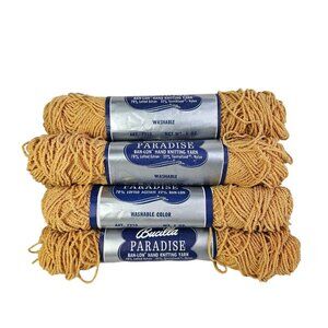 Bucilla Paradise Knitting Yarn Lot‎ 10 skeins Yellow Gold 431 Acetate Nylon Vtg